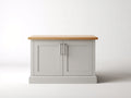 Aparador de madera 120x45x85 cm - gris claro y roble natural - diseño moderno con 2 puertas
