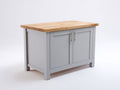 Aparador de 2 puertas 100x45x90 cm - gris y madera natural - encimera amplia y diseño moderno