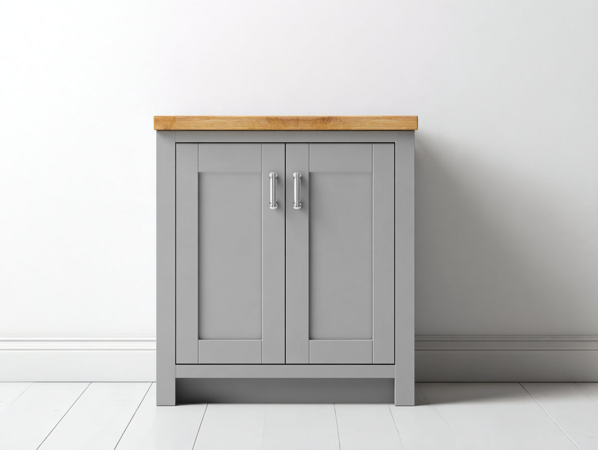 Aparador de madera 105x40x95 cm - gris y roble natural - diseño moderno con 2 puertas