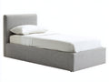Cama individual tapizada 205 x 105 x 110 cm - gris claro - cabecero acolchado de diseño minimalista