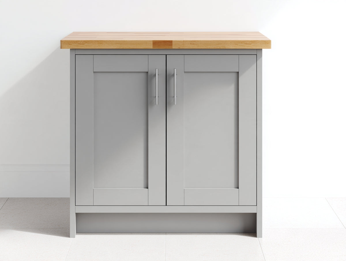 Aparador de madera con 2 puertas 120 x 45 x 85 cm - gris claro y roble natural - diseño moderno para comedor