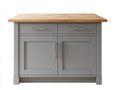 Aparador de madera 120 x 45 x 95 cm - gris y madera natural - 2 cajones y 2 puertas con encimera superior