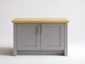 Aparador de madera 120x45x85 cm - gris y roble natural - diseño moderno con 2 puertas