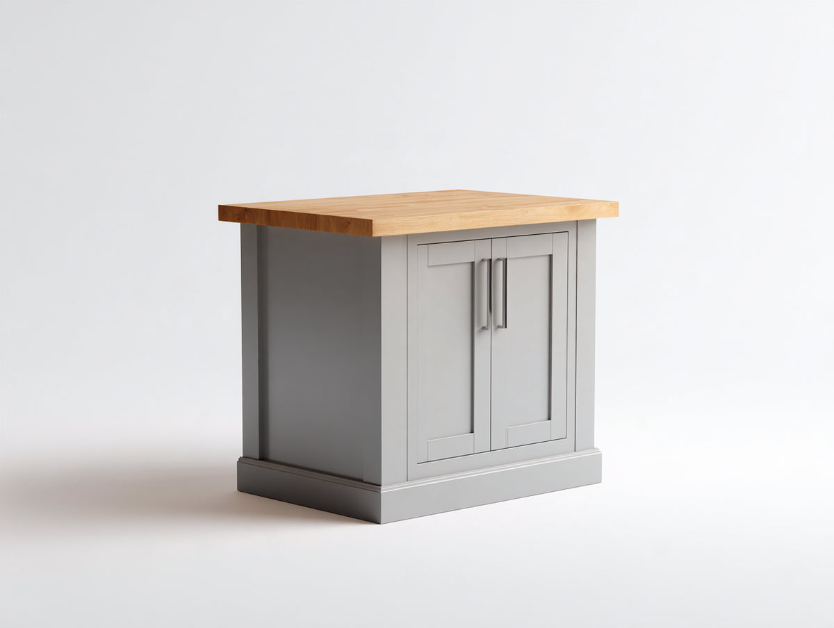 Aparador de madera 100x65x90 cm - gris claro y roble natural - diseño moderno con 2 puertas