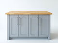 Aparador de 4 puertas 140x45x90 cm - gris y madera natural - encimera amplia y diseño moderno